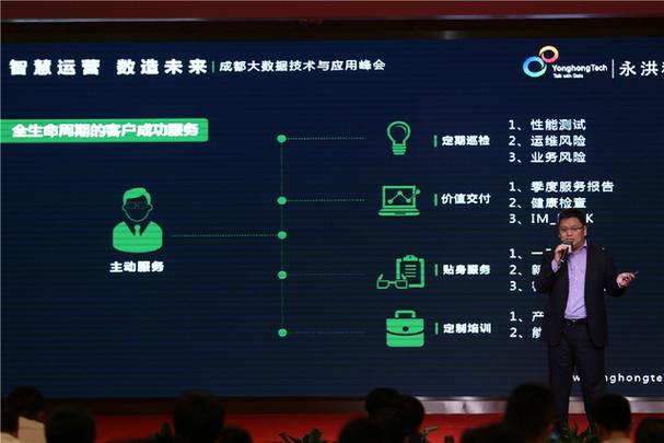 总裁王桐,服务副总裁李晋等出席本次大会,分享了永洪科技在技术,产品